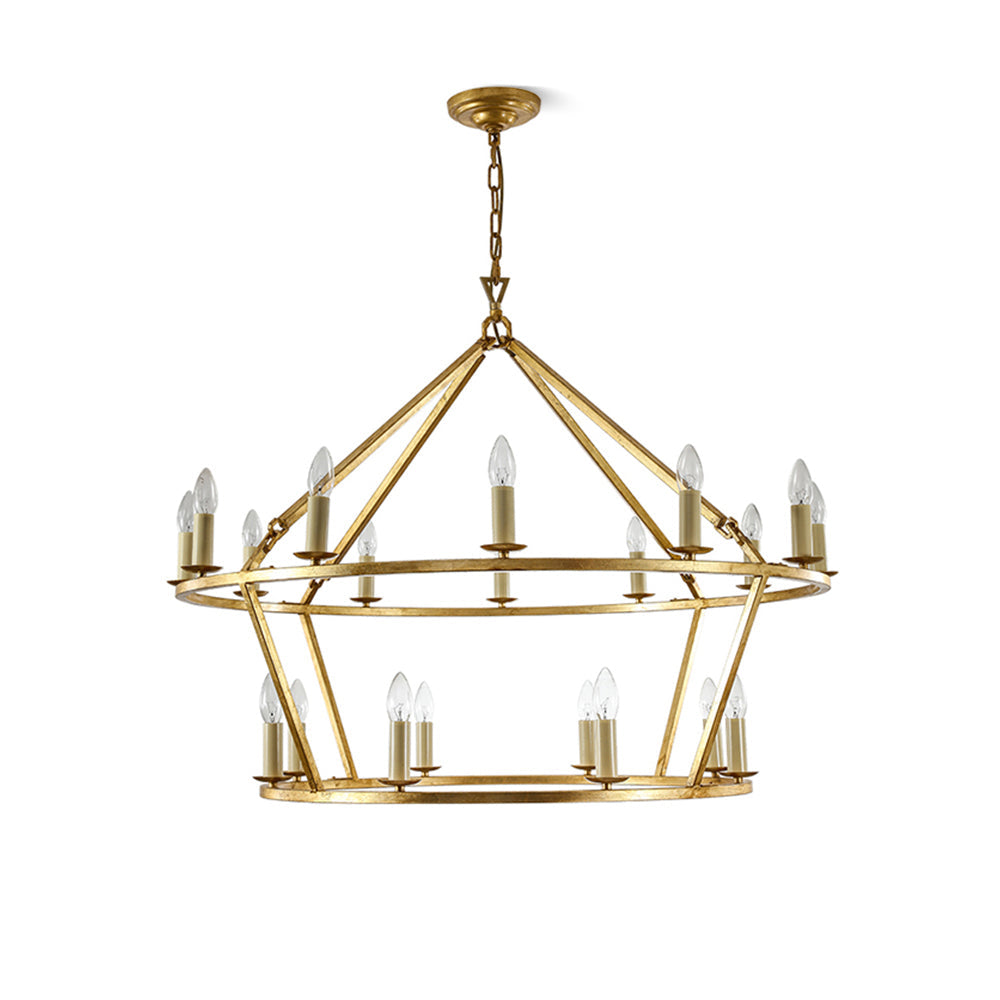 Darlana Chandelier ∅ 47.2″+∅ 35.4″ x H 39.4″ / Dia 120cm + Dia 90cm x H 100cm / Brass Chandelier
