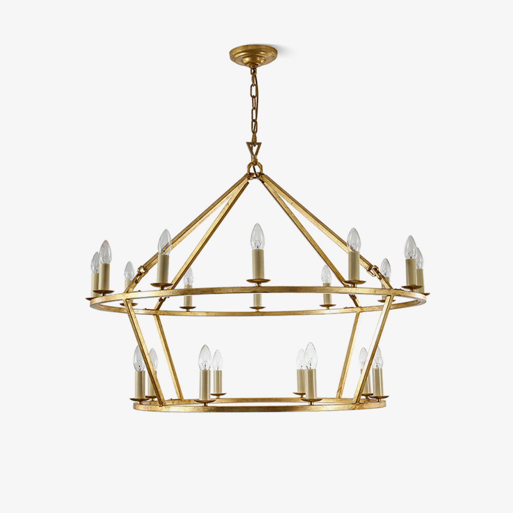 Darlana Chandelier ∅ 47.2″+∅ 35.4″ x H 39.4″ / Dia 120cm + Dia 90cm x H 100cm / Brass Chandelier