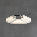 Delia Alabaster Chandelier ∅ 23.6″ x H 4.7″ / Dia 60cm x H 12cm / Black & White Alabaster / Warm White Chandelier