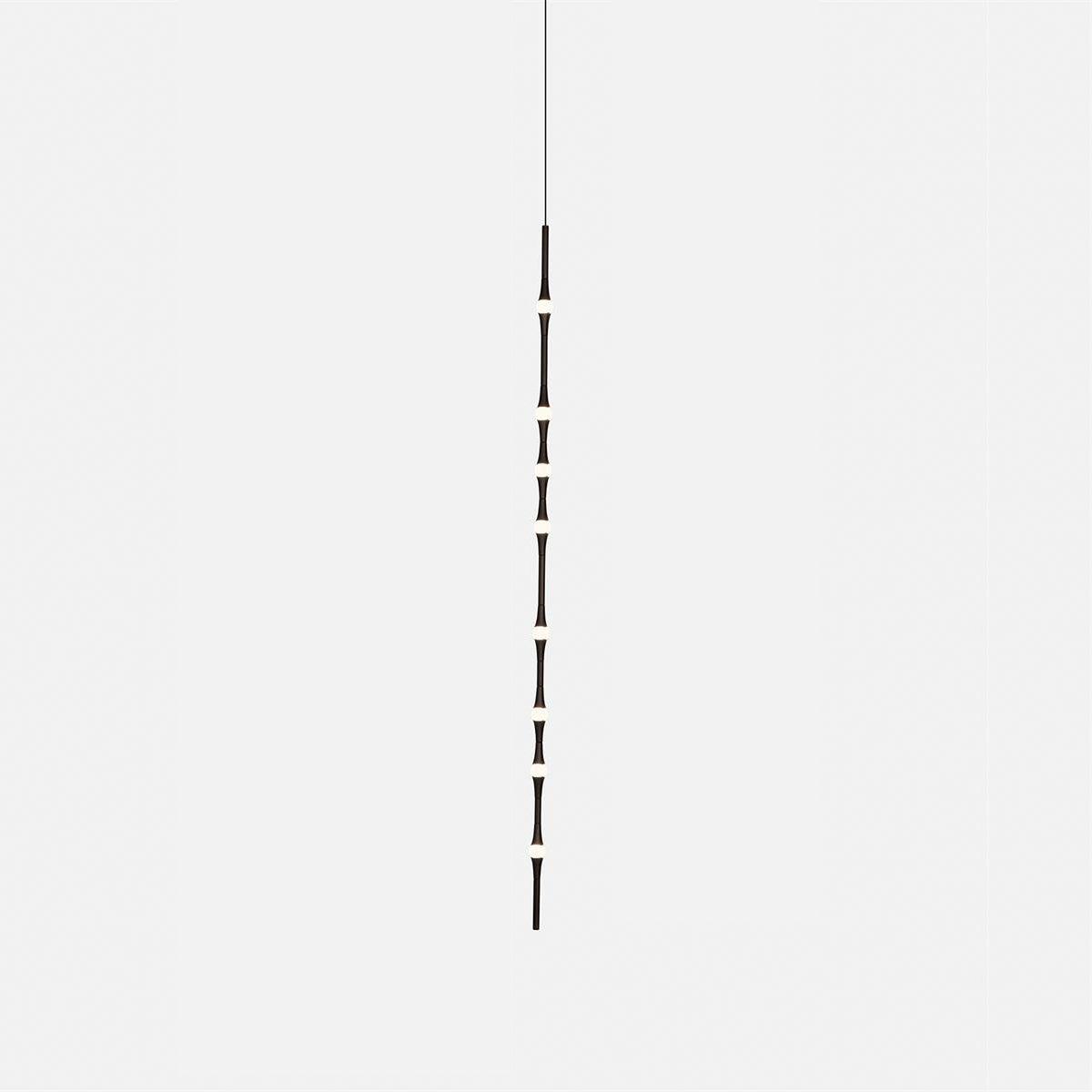 Dew Explores Pendant Light Vertical 8 heads ∅ 2.2″ x H 59.1″ / Dia 5.5cm x H 150cm / Black / Warm White Pendant light