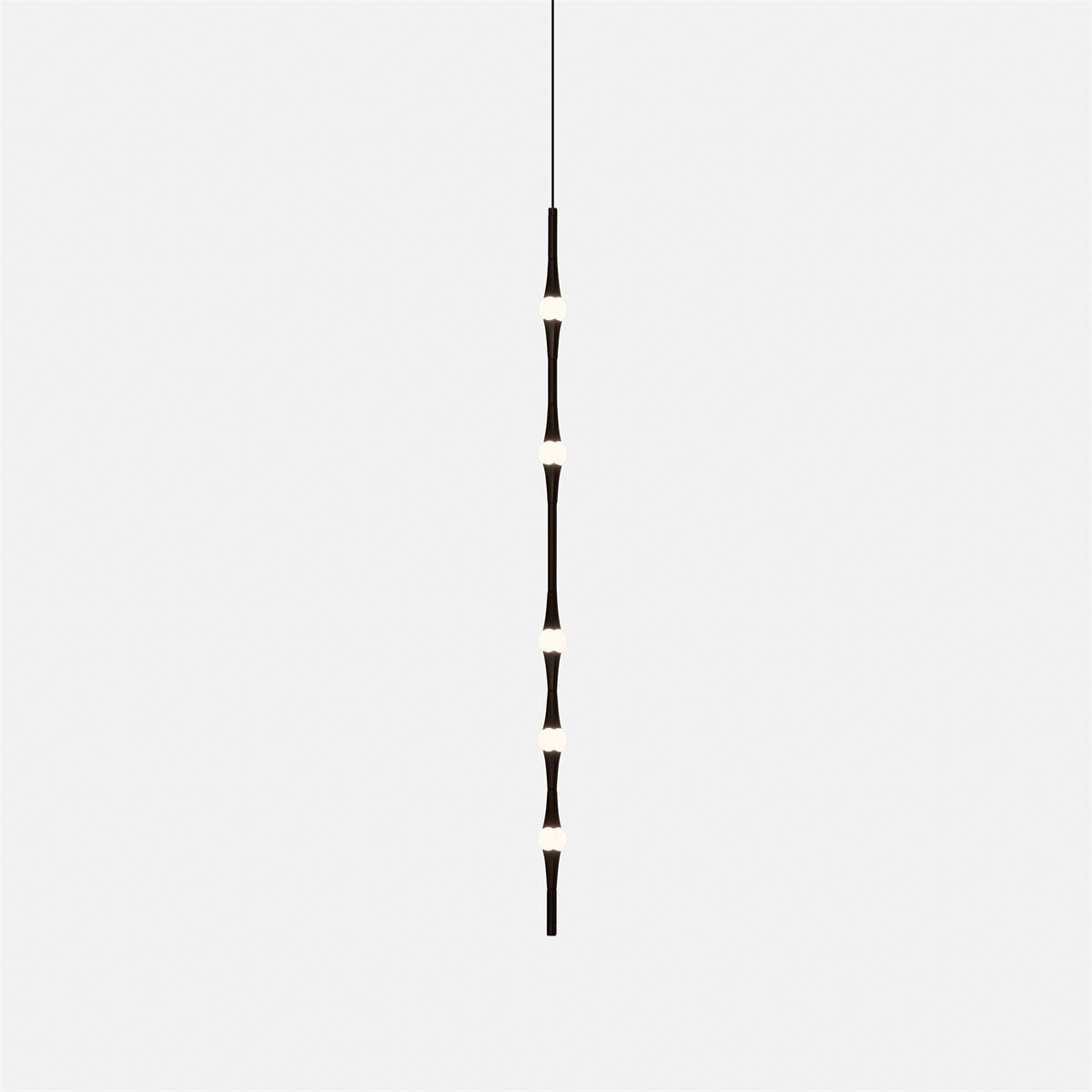 Dew Explores Pendant Light Vertical 5 heads ∅ 2.2″ x H 39.4″ / Dia 5.5cm x H 100cm / Black / Warm White Pendant light