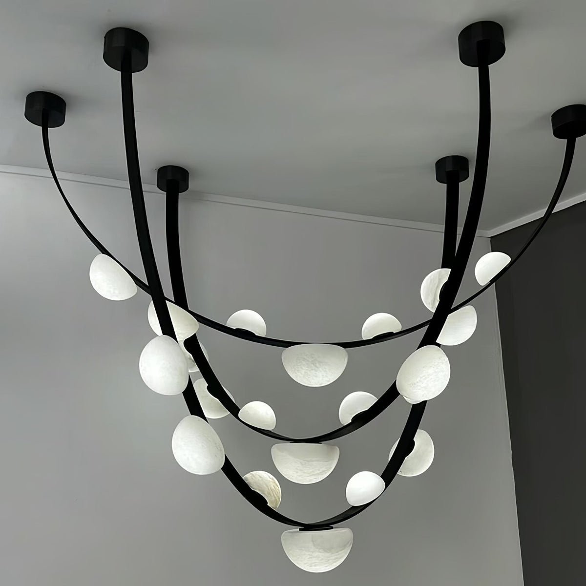 Dew Drops Alabaster Chandelier Chandelier