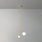 Balance Glass Pendant Lamp ∅ 13.4″ x H 11″ / Dia 34cm x H 28cm / Gold & White Pendant light