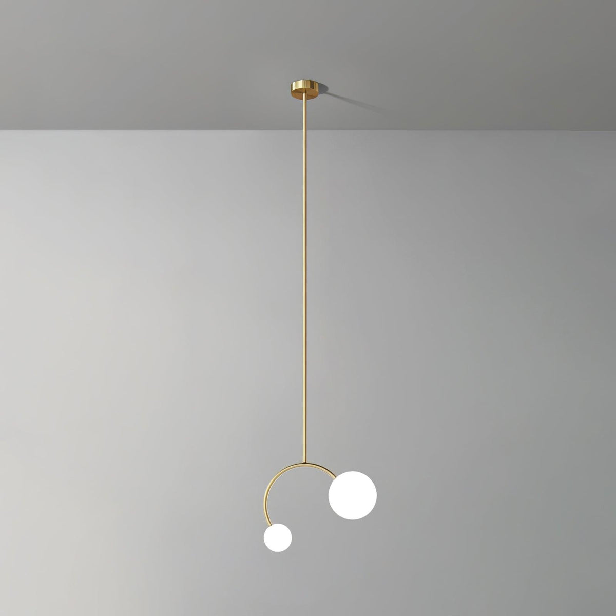 Balance Glass Pendant Lamp ∅ 13.4″ x H 11″ / Dia 34cm x H 28cm / Gold & White Pendant light
