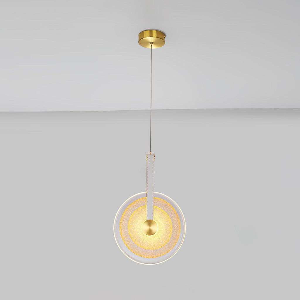 Disc Paolo Castelli Pendant Lamp ∅ 7.9″ x H 8.7″ / Dia 20cm x H 36cm / Gold & Clear / Warm Light Pendant light
