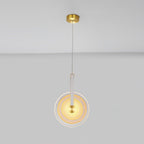 Disc Paolo Castelli Pendant Lamp ∅ 7.9″ x H 8.7″ / Dia 20cm x H 36cm / Gold & Clear / Warm Light Pendant light