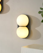 Two Globe Glass Wall Sconce