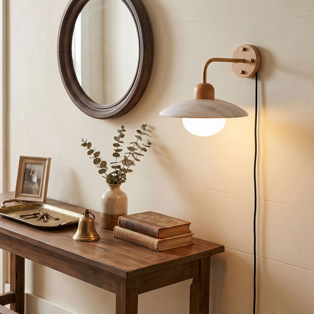 Dome Arm Plug-in Wall Lamp