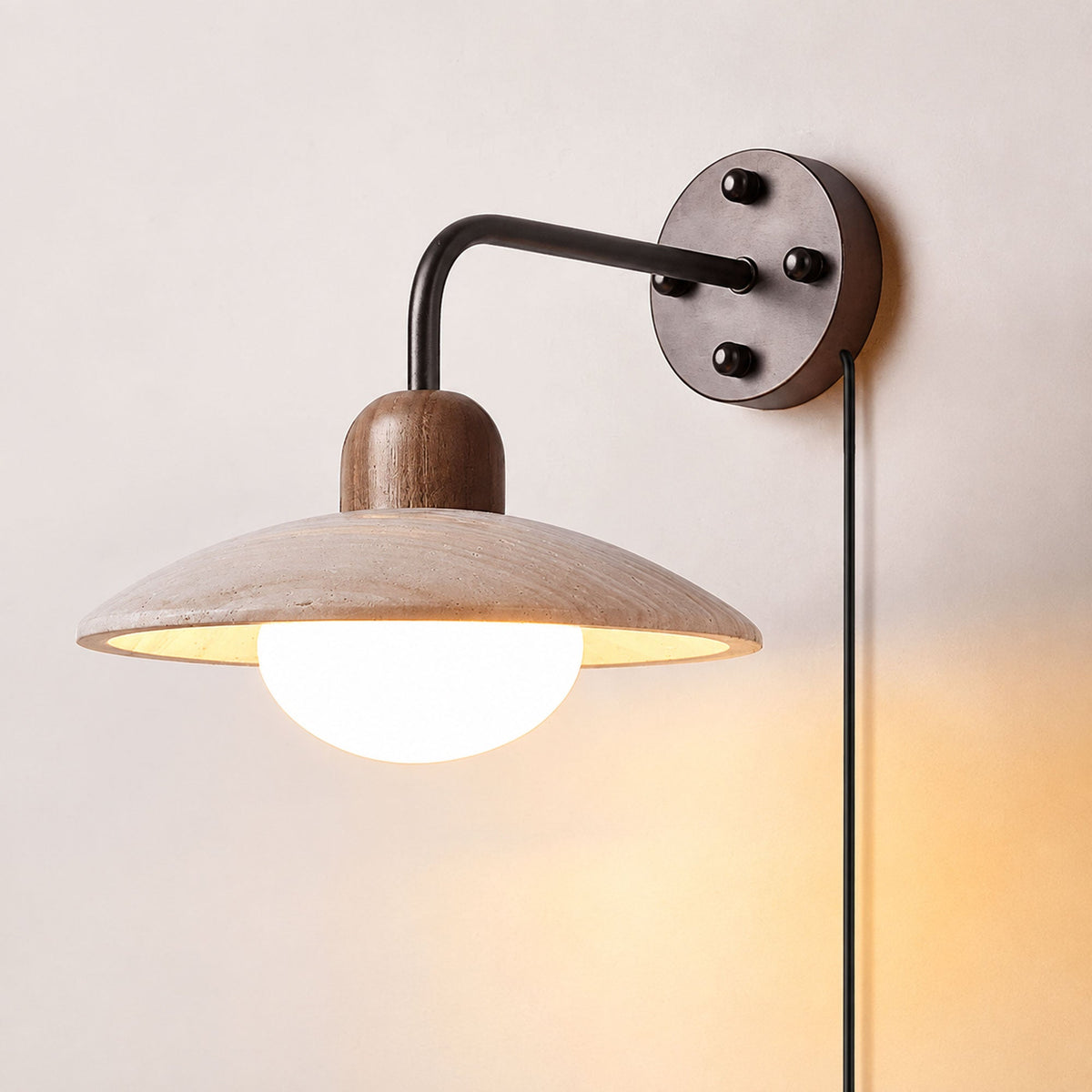 Dome Arm Plug-in Wall Lamp