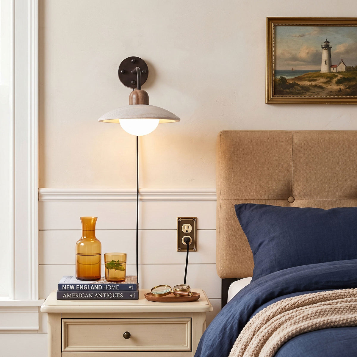 Dome Arm Plug-in Wall Lamp