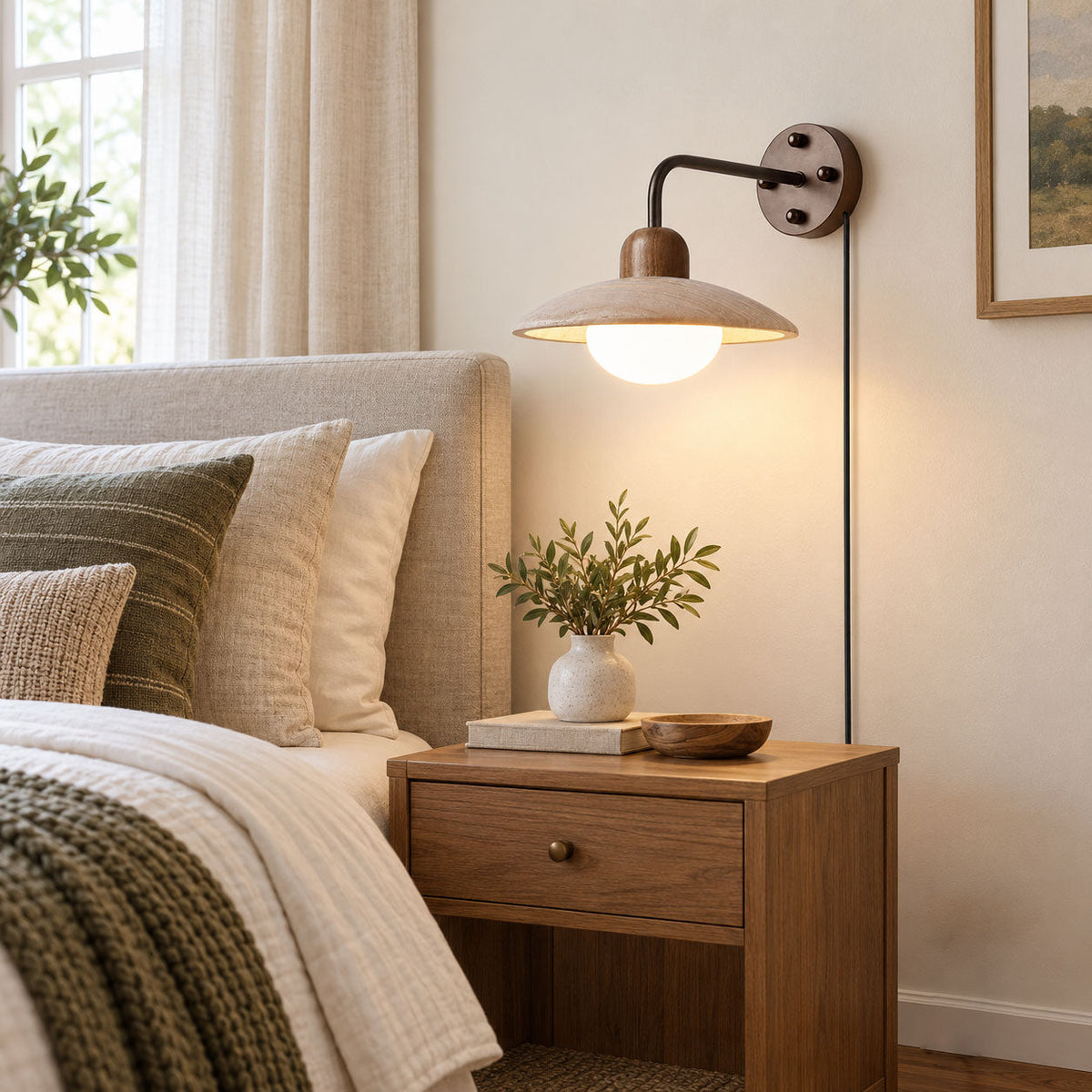 Dome Arm Plug-in Wall Lamp