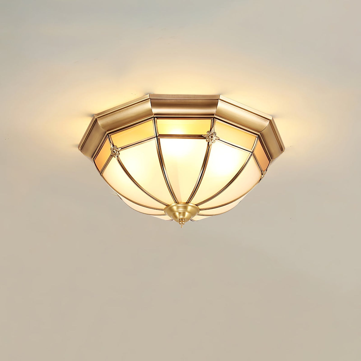 Dome Brass Flush Ceiling Lamp ∅ 23.6″ x H 9.4″ / Brass Ceiling lamp