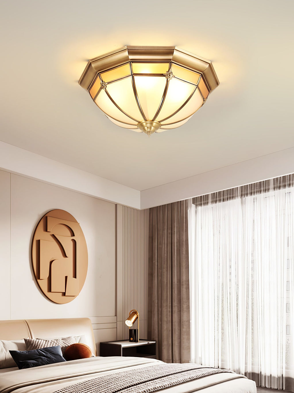 Dome Brass Flush Ceiling Lamp Ceiling lamp