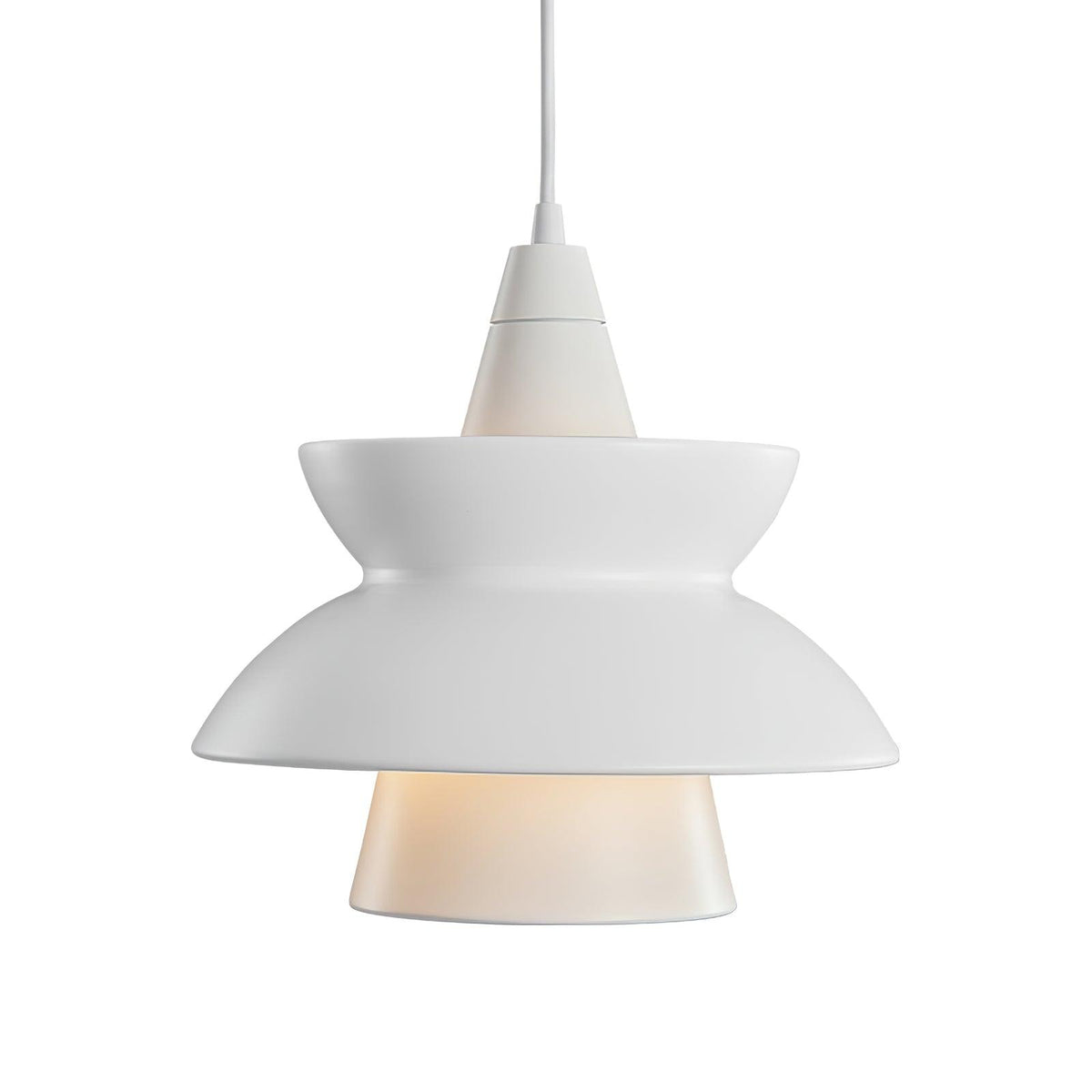 Doo Wop Pendant Lamp ∅ 11.2″ x H 10.4″ / Dia 28.5cm x H 26.5cm / White & White Pendant light