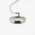 Doppelte Pendant Lamp Model A ? 17.3″ x H 12″ / Dia 44cm x H 30.5cm / Black & Green / Warm Light Pendant light