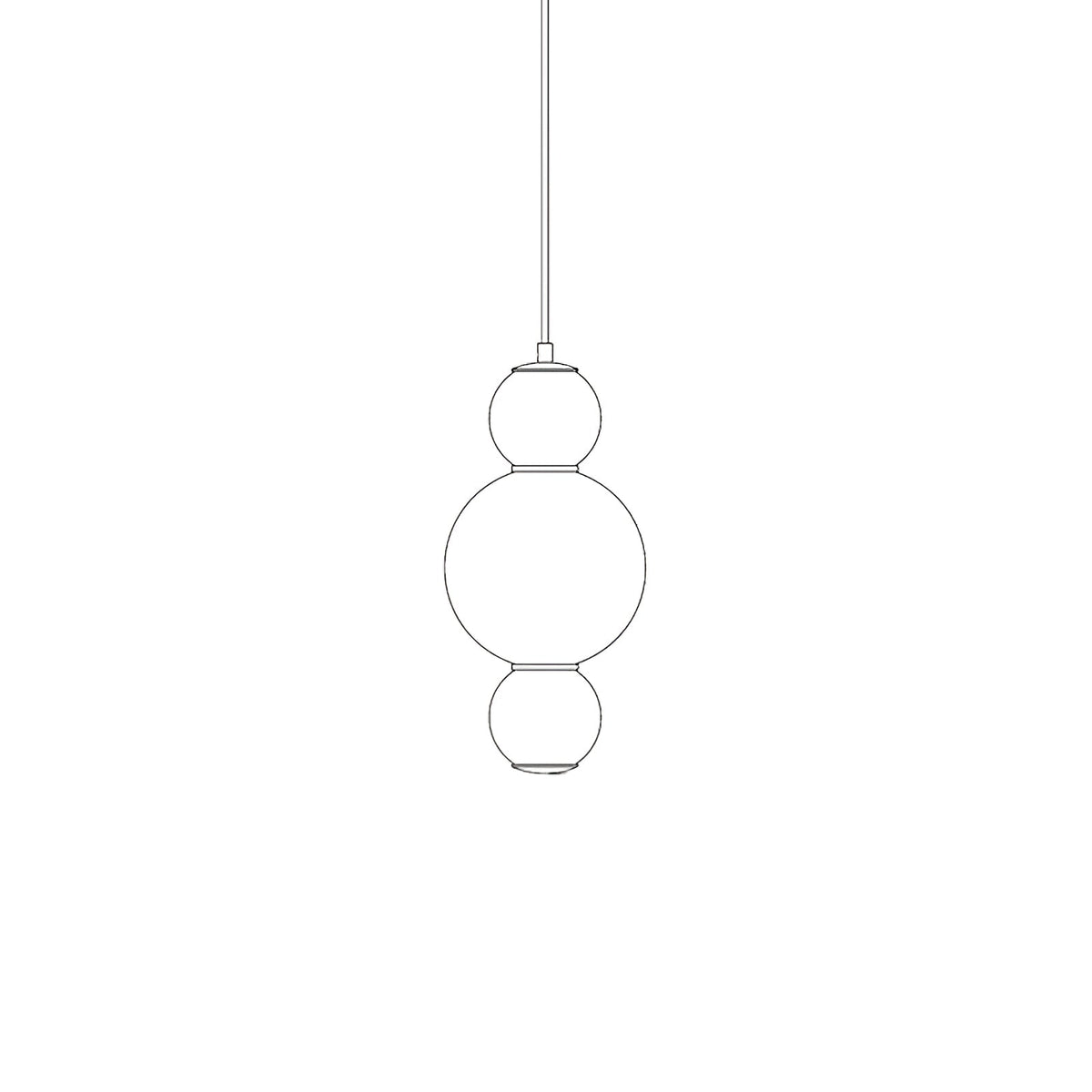 Double Globe Pendant Lamp 3 Heads C ∅ 7.1″ x H 15.4″ / Dia 18cm x H 39cm / Gold & White / Warm Light Pendant light