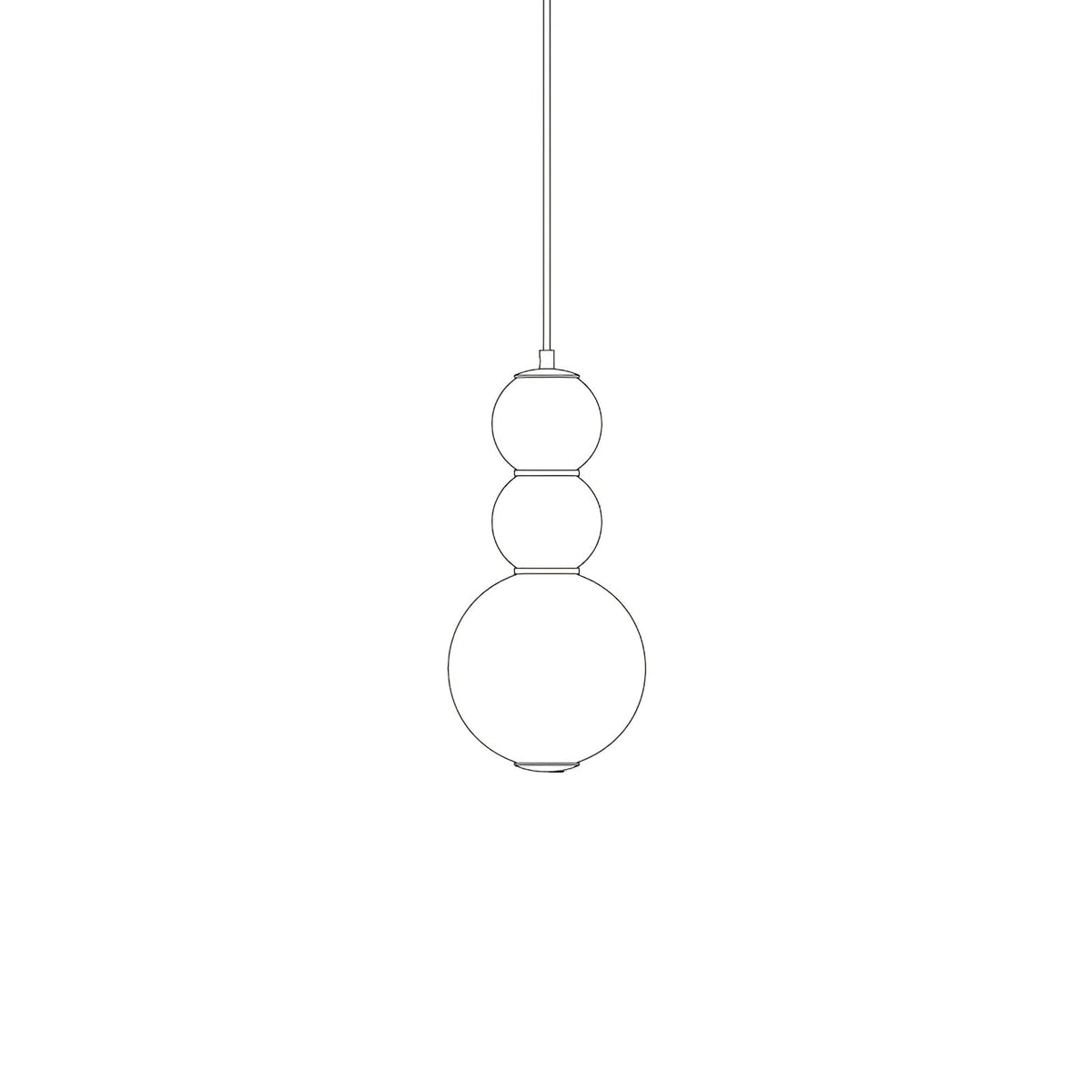 Double Globe Pendant Lamp 3 Heads B ∅ 7.1″ x H 15.4″ / Dia 18cm x H 39cm / Gold & White / Warm Light Pendant light