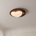 Dreamscape Ceiling Light Heart: 17.7″ x H 3.9″ / Dia 45cm x H 10cm∅ / Walnut Wood / Warm Light Ceiling lamp