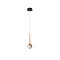 Droplet Chandelier 1 Head: ∅ 6.3’’ x H 43.3’’ / Wood Color / Warm Light Chandelier
