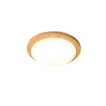 Drum Wood Ceiling Lamp Circle ∅ 11.8″ x H 3.9″ / Dia 30cm x H 10cm / Wood color / Warm light Ceiling lamp