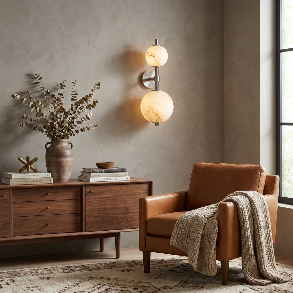 Duet Alabaster Wall Sconce