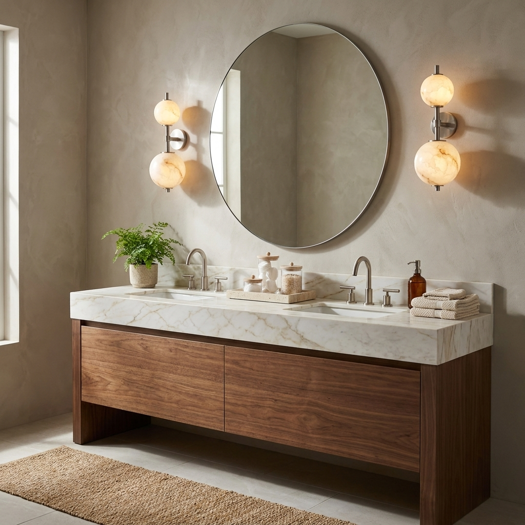 Duet Alabaster Wall Sconce