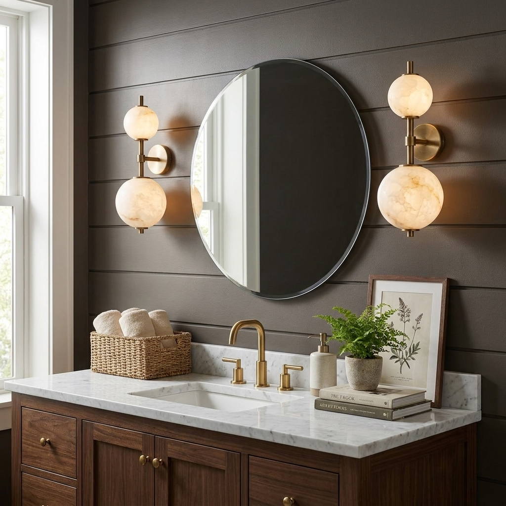 Duet Alabaster Wall Sconce