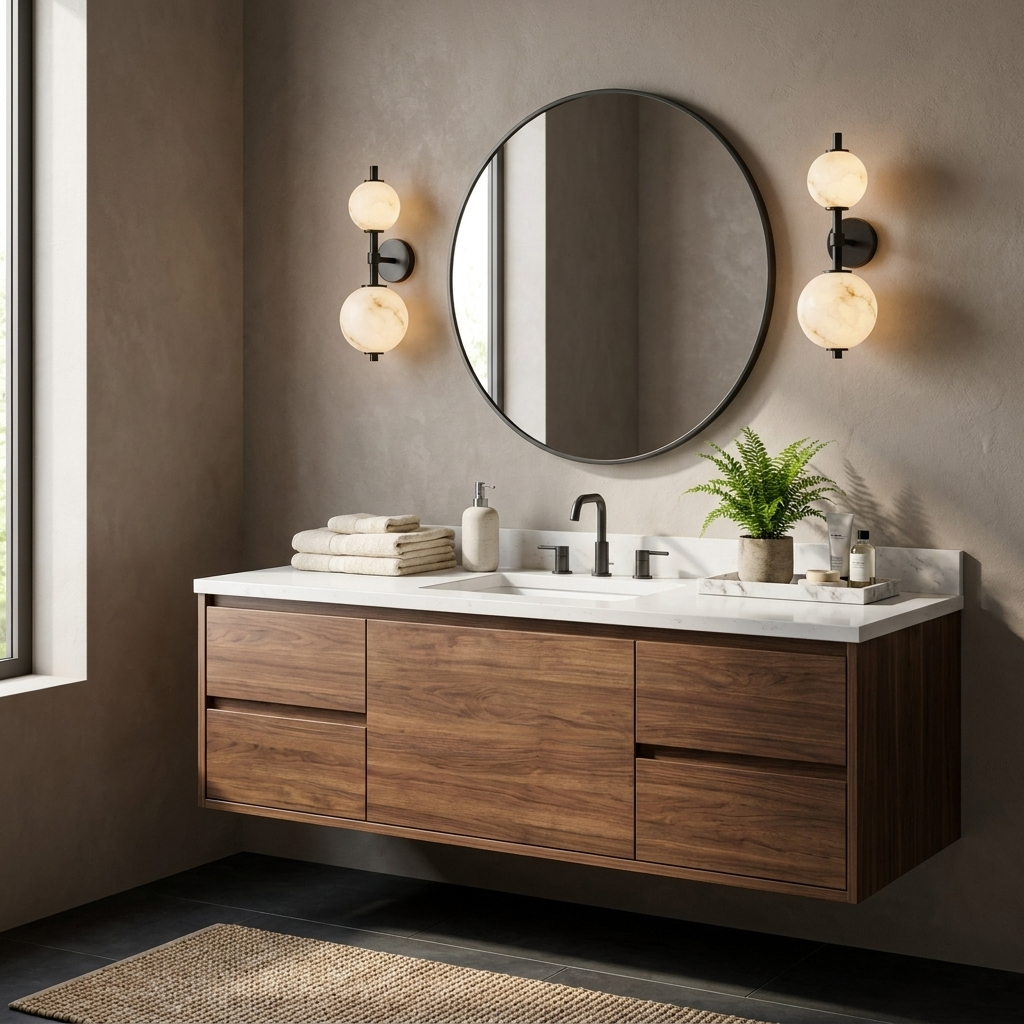 Duet Alabaster Wall Sconce