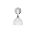 E Wall Lamp ∅ 5.3″ x H 9.4″ / Dia 13.5cm x H 24cm / Chrome & Clear / Single Wall lamp