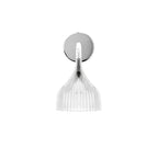 E Wall Lamp ∅ 5.3″ x H 9.4″ / Dia 13.5cm x H 24cm / Chrome & Clear / Single Wall lamp