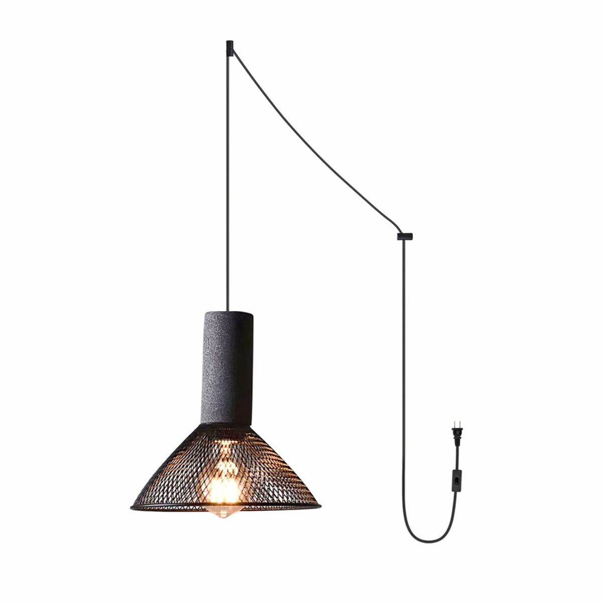 Cement Mesh Plug-in Pendant Lamp