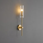 Eclat Vertica Wall Lamp Model A ∅ 3.9″ x H 21.7″ / Dia 10cm x H 55cm / Brass & Clear Wall lamp