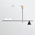 Eclipse Linear Suspension Light L 48.4″ x H 27.6″ / L 123cm x H 70cm / Gold & Black Lampshade Pendant light