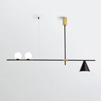 Eclipse Linear Suspension Light L 48.4″ x H 27.6″ / L 123cm x H 70cm / Gold & Black Lampshade Pendant light