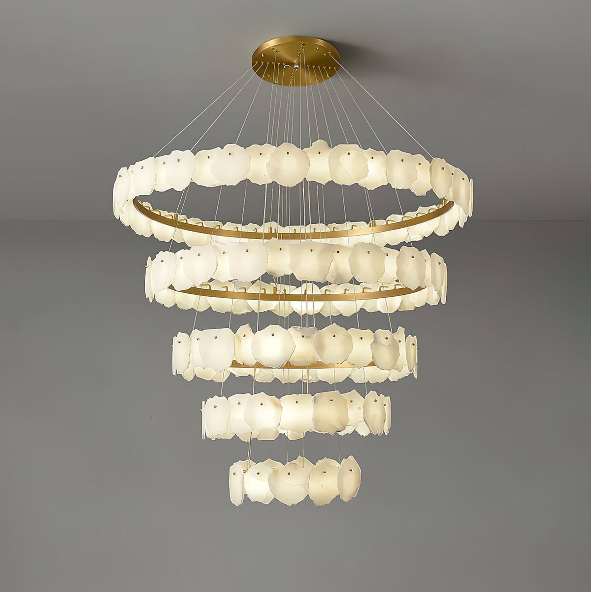 Ecliptica Spiral Alabaster Chandelier