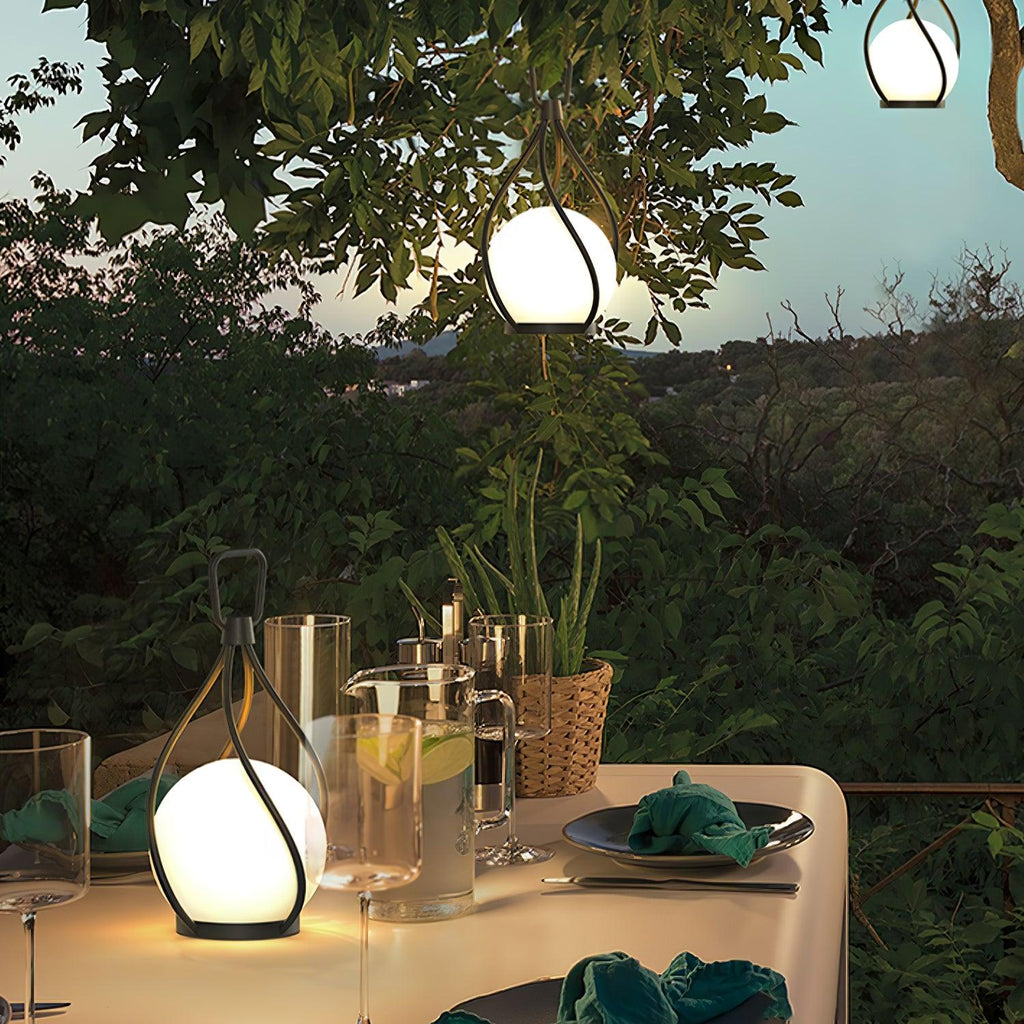 Crescent Orb Lantern Rechargeable Table lamp