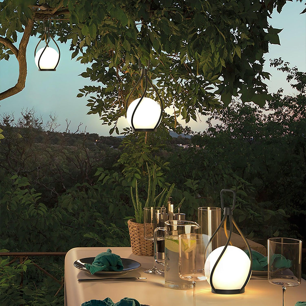 Crescent Orb Lantern Rechargeable Table lamp