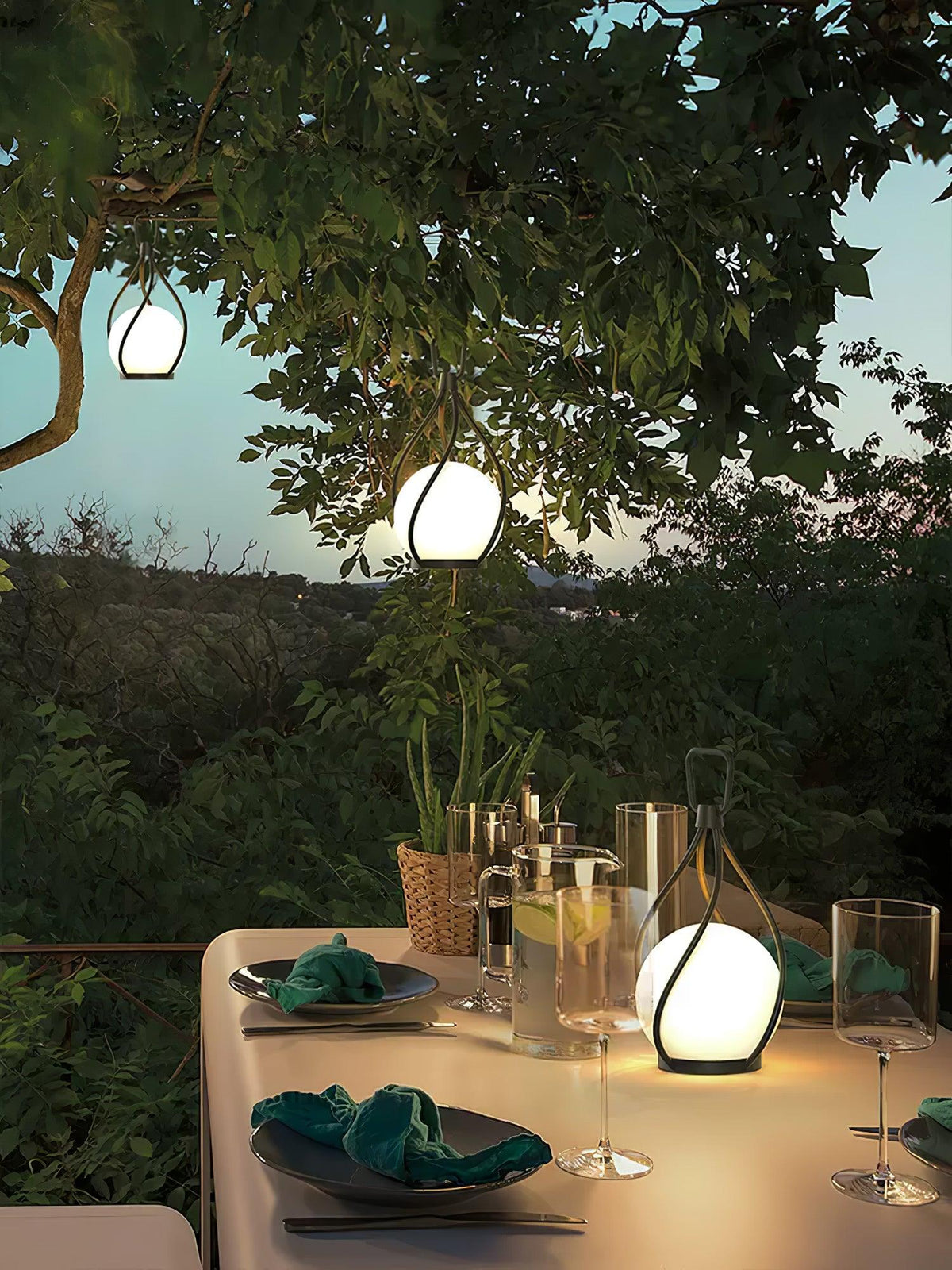 Crescent Orb Lantern Rechargeable Table lamp