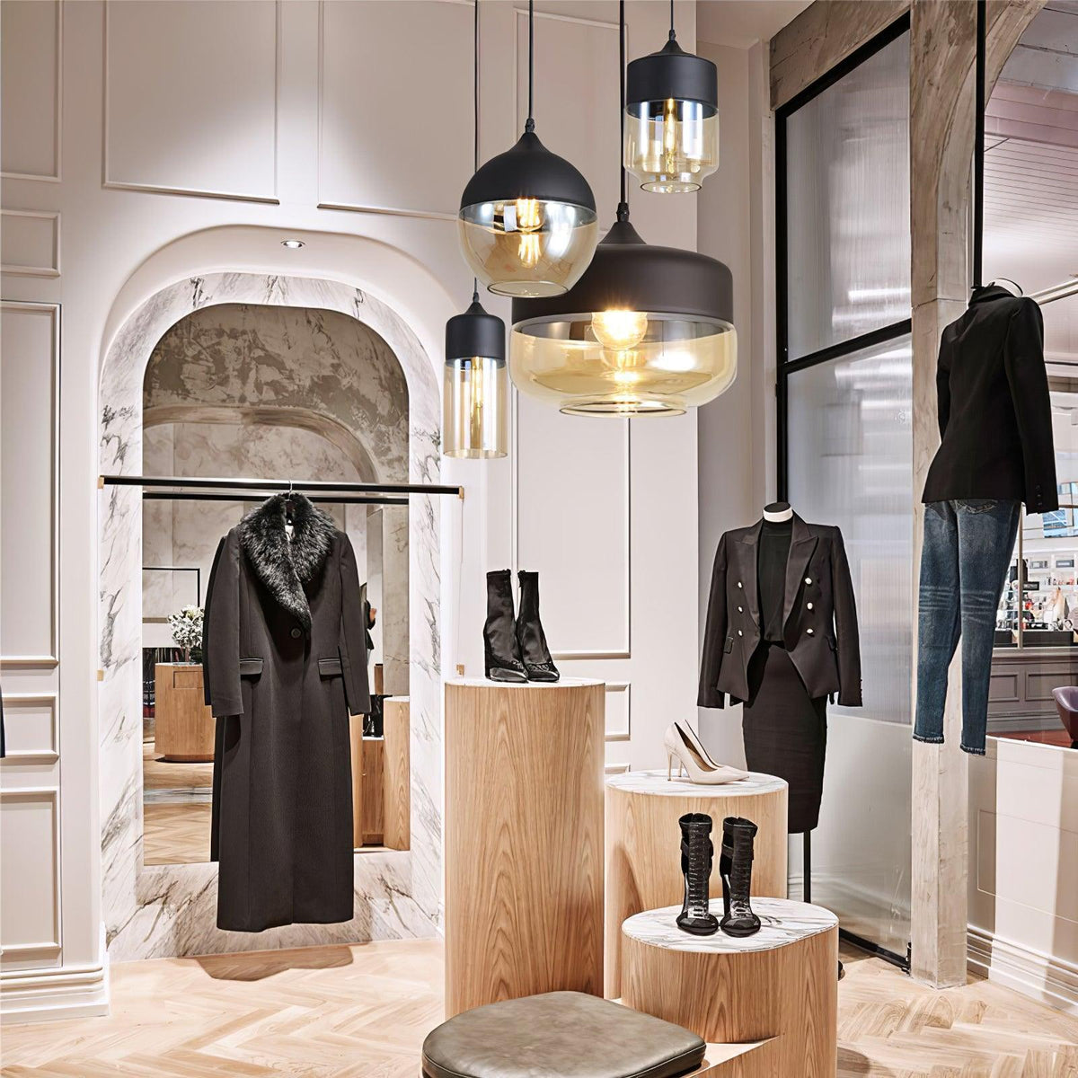 Crescent Quartet Pendant Lamp