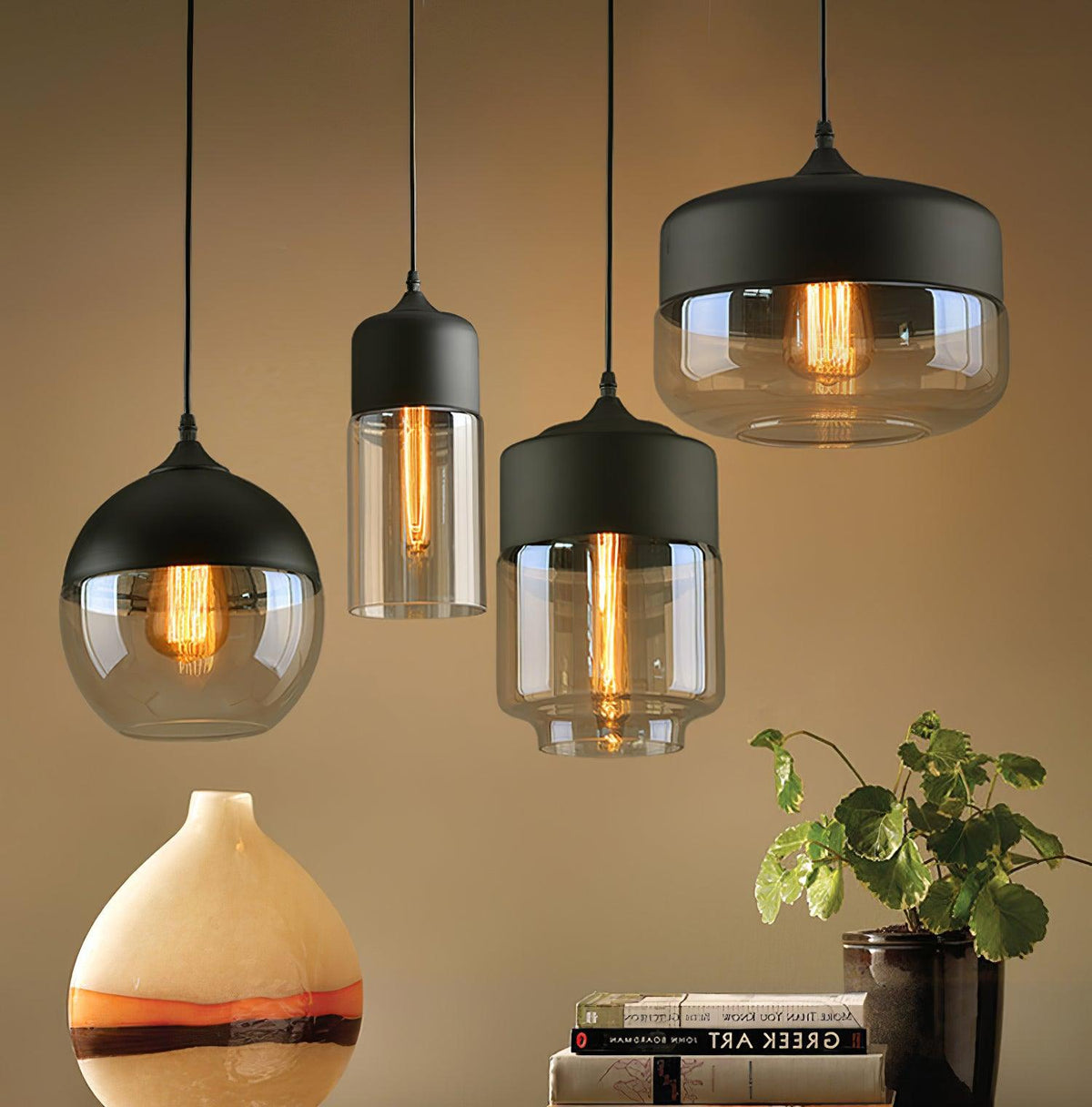 Crescent Quartet Pendant Lamp