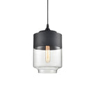 Eclisse Quartet Pendant Lamp ∅ 7.1″ x H 12.2″ / Dia 18cm x H 31cm / Black & Clear Pendant light