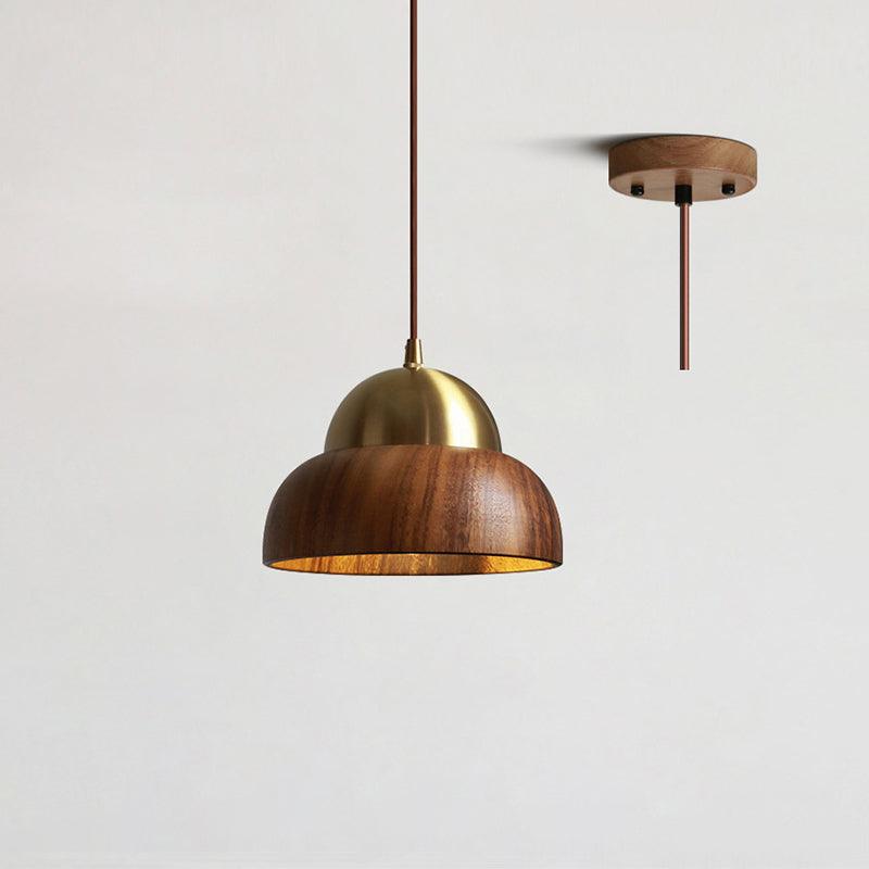 Edmund Pendant Light ∅ 7.9″ x H 5.9″ / Dia 20cm x H 15cm / Brass＆Walnut color Pendant light