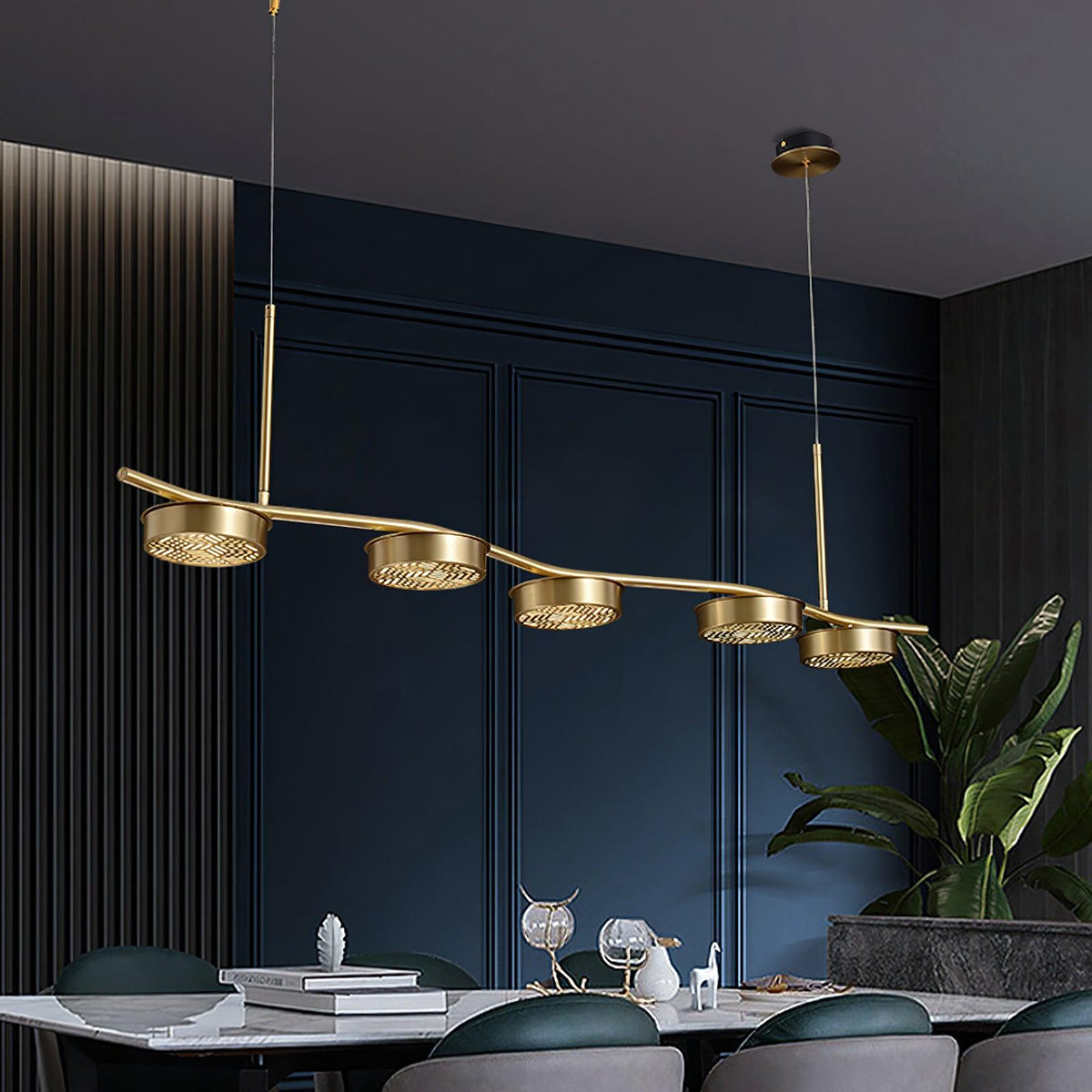 Alta Linear Brass Chandelier