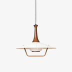 Eikon Pendant Lamp ∅ 17.7″ x H 13.8″ / Walnut color & White Pendant light