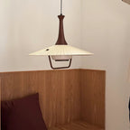 Eikon Pendant Lamp ∅ 17.7″ x H 13.8″ / Walnut color & White Pendant light