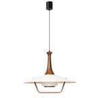 Eikon Pendant Lamp ∅ 17.7″ x H 13.8″ / Walnut color & White Pendant light