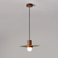 Elara Halo Pendant Lamp ? 17.1″ x H 59.1″ / Dia 43.5cm x H 150cm / Walnut wood & Brass Pendant light