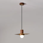 Elara Halo Pendant Lamp ? 17.1″ x H 59.1″ / Dia 43.5cm x H 150cm / Walnut wood & Brass Pendant light