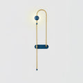 Electrical Circuit Wall Lamp Left: W 7.1″ x H 29.5″ / W 18cm x H 75cm / Gold & Blue / Warm Light Wall lamp