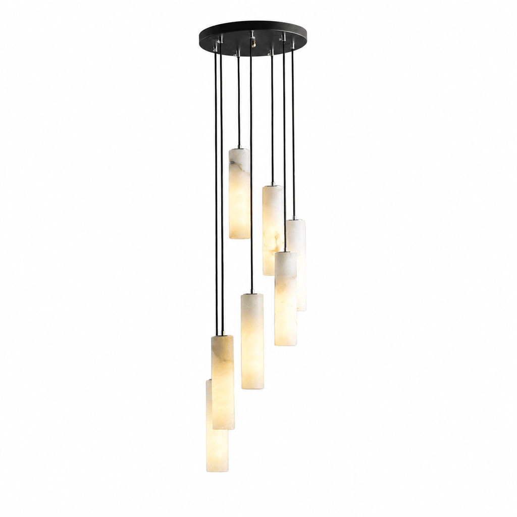 Elongated Alabaster Cluster Pendant Lamp